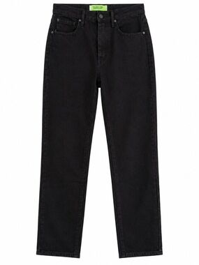 Sandrine Rose The Virgin Label Black High Rise Straight Leg Jeans 27 NWT